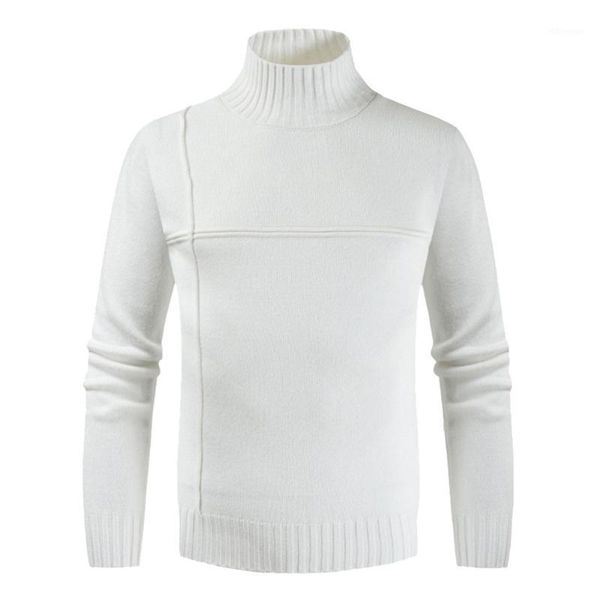 

men's sweaters fashion winter high neck thick warm sweater men turtleneck brand clothing mens slim fit pullover knitwear#401, White;black