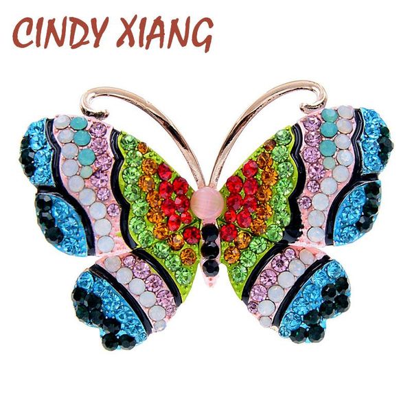 

cindy xiang rhinestone butterfly brooches for women fashion insect pin brooch 3 colors available winter coat accessories gift, Gray