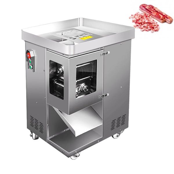 Cortador de carne fresca comercial elétrico 220 v em aço inoxidável multifuncional cortador de peixe fresco em cubos triturador de carne 500 kg/h