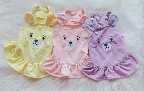 

dog apparel autumn and winter two feet multi colors super fashion pet clothes cute sweet skirts for pets with bear printed dresses