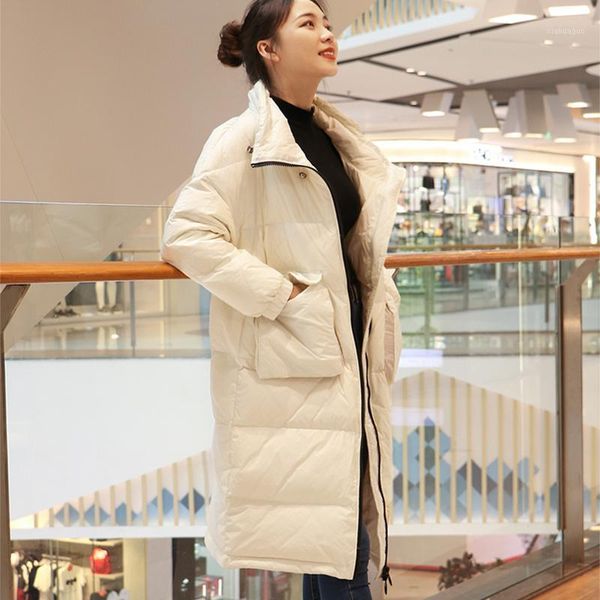

winter coat women korean oversized white duck down jacket women down coat long puffer jacket parka casaco yy13291, Black