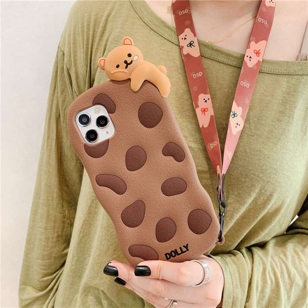 

cute cookie bear xsmax case xr for vip 11pro / 7 / 8plus soft case