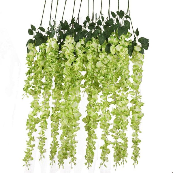 

flower rattan silk 18pcs/ wisteria vine lot artificial for wedding home party decorations bouquet garland