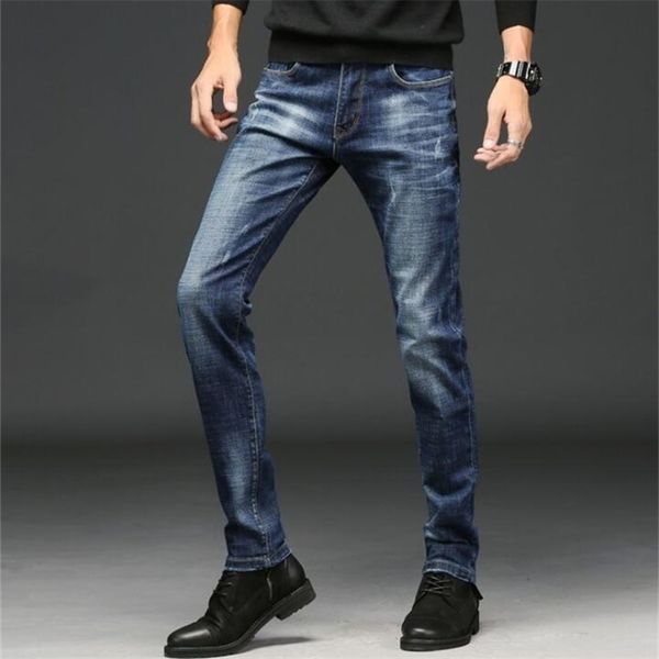 

fashion 2020 men's jeans classic stretch slim full length on 201118, Blue