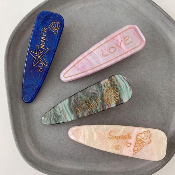 

японский стиль милые ацетатные зажимы волос звездное небо красочные водяные шпильки женские девушки барточки повязки волос аксессуары для во