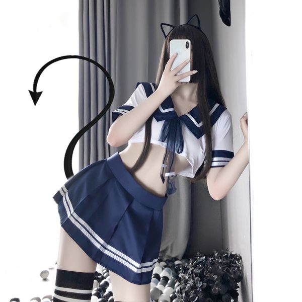 

japanese school girl plus size costume babydoll women sexyy cosplay lingerie student uniform with miniskirt cheerleader, Red;black