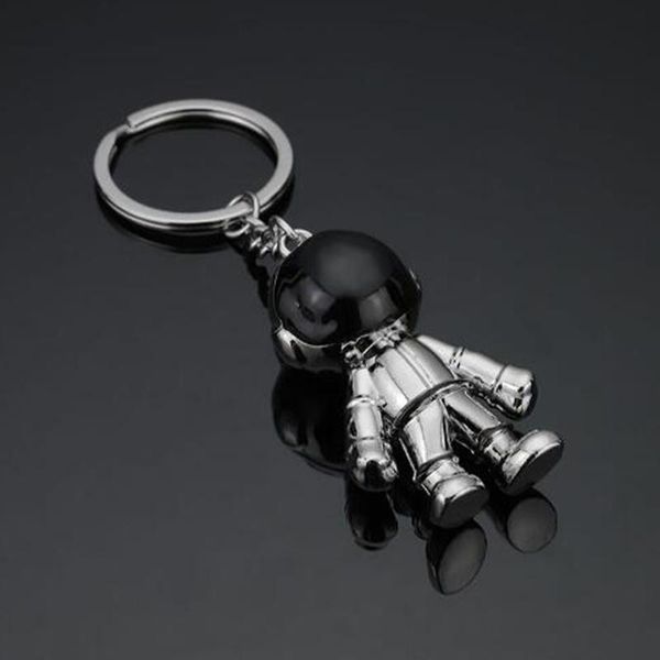 

keychains 10pcs custom astronaut keychain space robot laser logo name personaliz holder creative llaveros hombre-, Silver