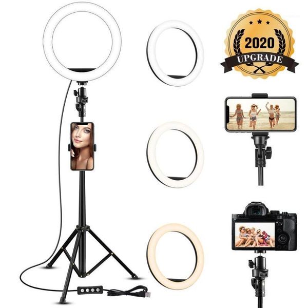 

flash heads dimmable led ring light with table tripod stand kit for camera phone selfie video makeup live stream studio youtube gt1