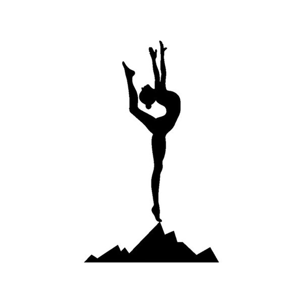 

8.1*13.3 aerobic exercise yoga meditation fitness car modelling sticker vinyl black/silver c16-1936