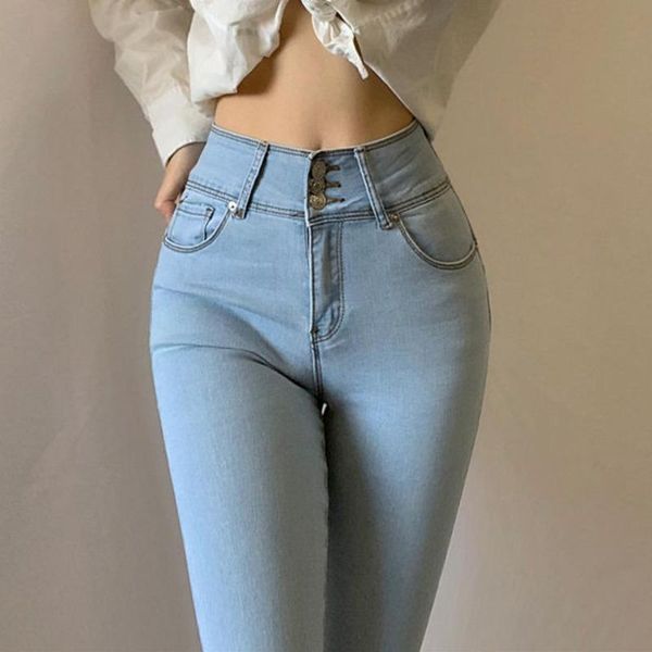 

women's jeans liberjog women stretch slim push up hips elastic cotton blue denim pants female casual trousers plus size woman
