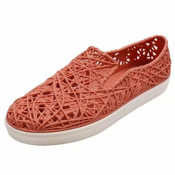 

european hole single shoes women's fashion simple thick heels shallow flat slip-on round toe zapatos plataforma mujer #qu3c