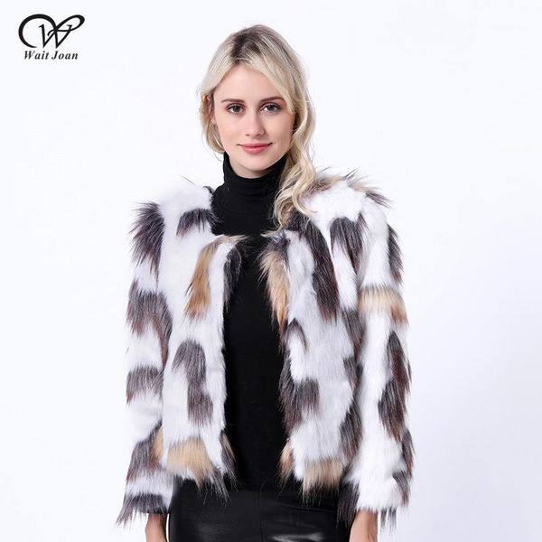 

new 2019 autumn winter coat women teddy jackets faux fur coat women rainbow color teddy long sleeve fur jacket wj3261, Black