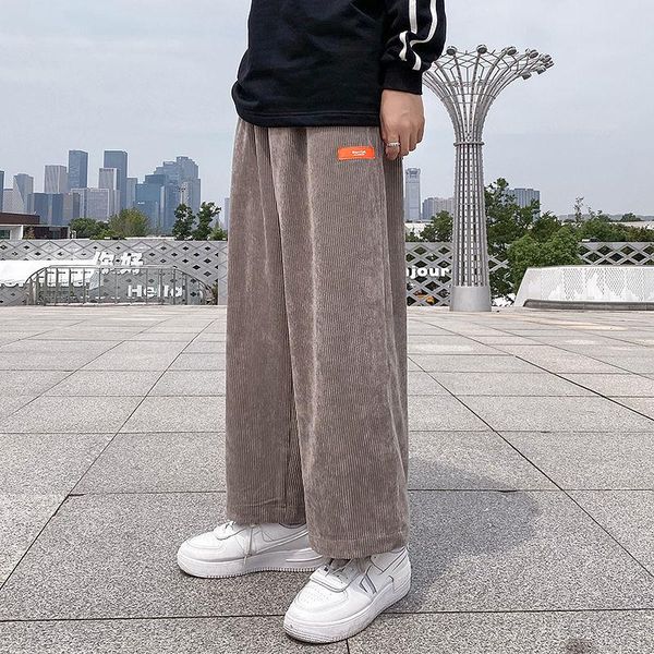 

men's trousers 2020 autumn winter new slim pure color wick wide legs versatile trousers casual fashion youth men's wear, Black