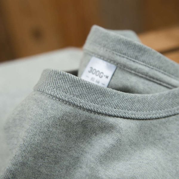 

300g light grey 2020 summer cotton carbon matted short sleeve t-shirt for women, Black;gray