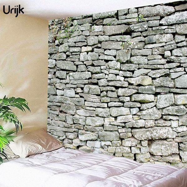 

gray broken stones wall 3d p cleanable fabric mural home decor living room bedroom background wallpaper bohemia decoration1