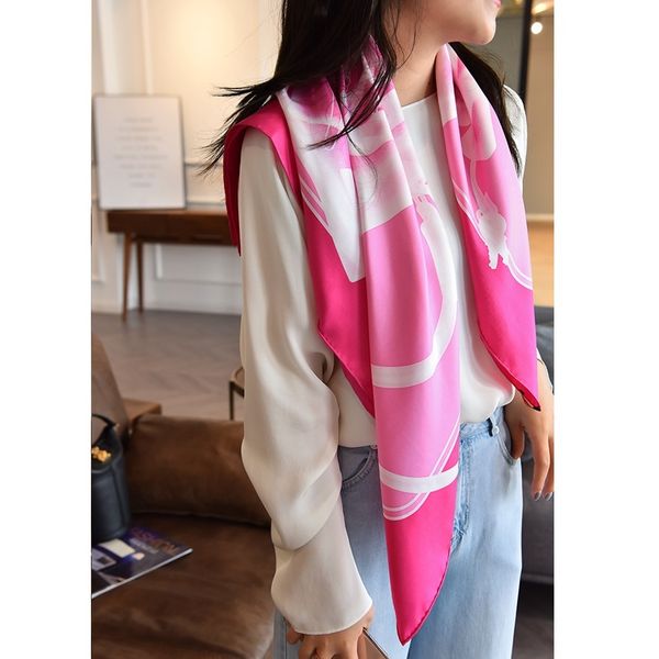 

летняя мода 100% шелковый шарф шал шал шарфы 88 * 88см y201024, Blue;gray