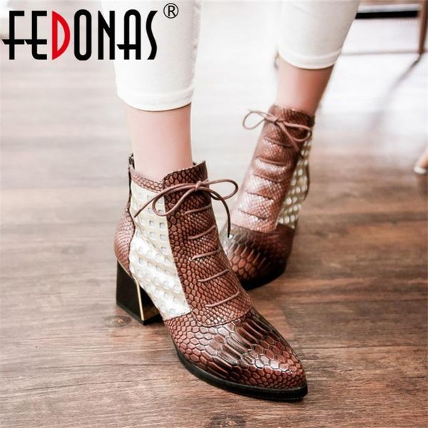 

fedonas new fashion mixed colors pu leather women ankle boots party shoes woman animal prints female short boots big size shoes1, Black