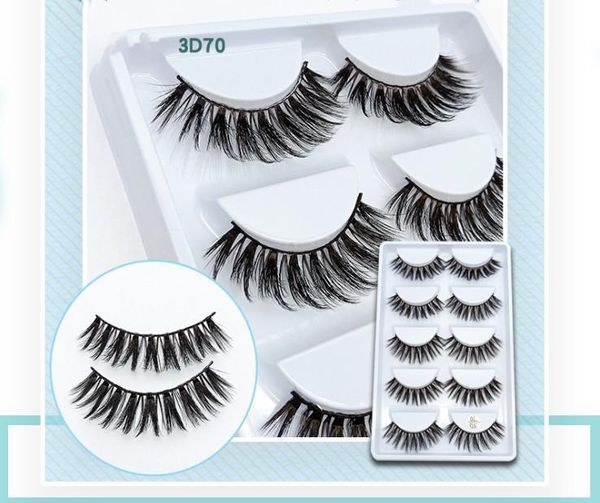 

false eyelashes quxinhao 2021 5 pairs mink 3d natural lashes soft eyelash extension makeup kit cilios