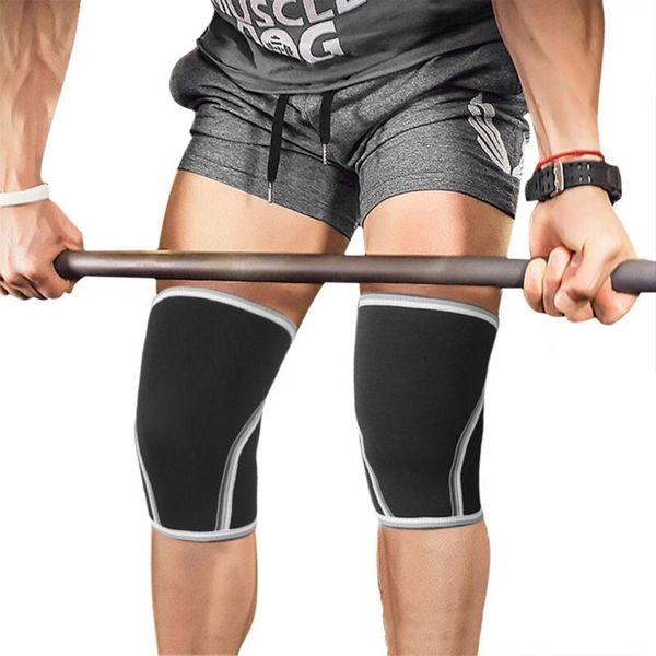 

7mm Neoprene Elastic Knee Sleeve Elastic Sleeve Sport Compression Knee Pad, Black;gray