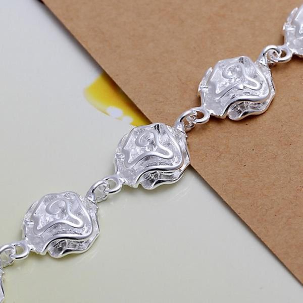 

beautiful roses silver color bracelets fashion selling classic jewelry christmas gifts wedding h135 h bbyqov, Black