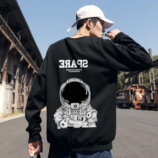 

and small li ning silent sweater fashion astronaut joint brand men's loose large hip-hop korean version, Black