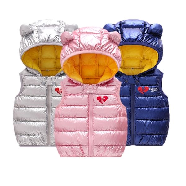 

new autumn winter girls vests children's down cotton warm vest baby girls hooded waistcoat for boys girls print vest outerwear y200901, Camo