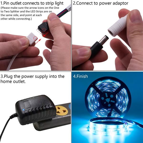 

5m rgb 5050 waterproof led strip light smd 44 key remote wifi wireless light for automobile or contour lighting