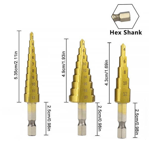 

высокоскоростная стальная ступенчатая древесина для деревообрабатывающей заусенцев фаска метрики 4 12 20 мм hss шестигранный сверл сверл рот