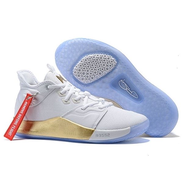 pg3 shoes white and gold