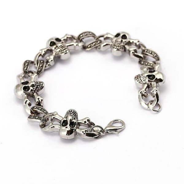 

charm bracelets metal men's skull shape retro mens 2021 cool male jewelry accessory jx10430, Golden;silver