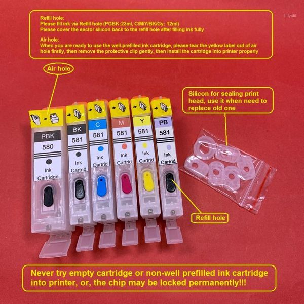 

ink cartridges yotat refillbale cartridge pgi580 pgi-580 cli-581 for canon pixma tr7550 tr8550 ts6150 ts6151 ts8150 ts8151 ts81521