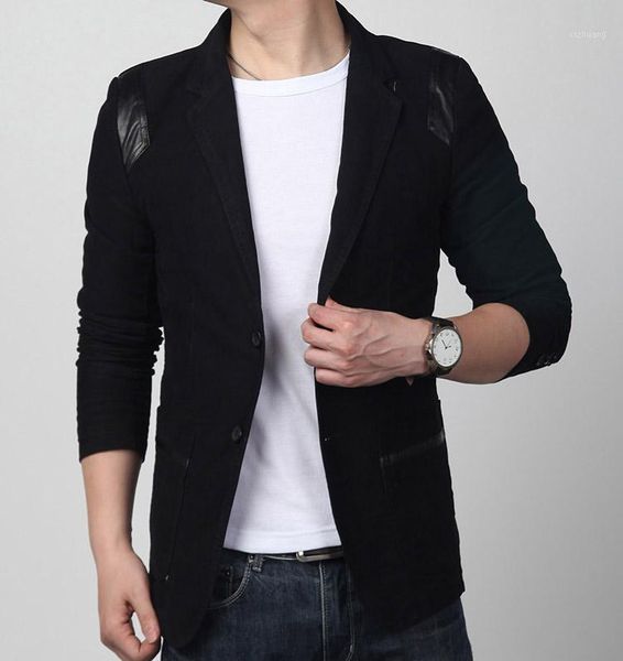 

men's suits & blazers spring and autumn korean men's business casual small suit slim single western large size coat leather suit1, White;black