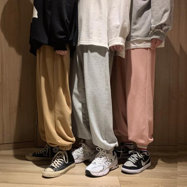 

men's pants men japanese streetwear 4 colors joggers 2021 mens harajuku sweatpants spring autumn cotton trousers track, Black