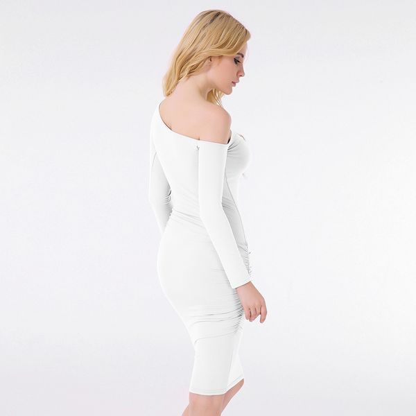 

womens fashion dressshoulder long sleeve pleated dress o13lh30add, Black;gray