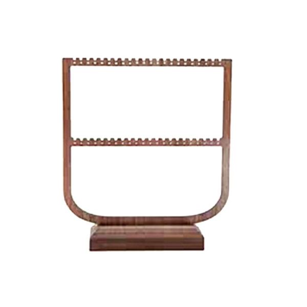 

ear clip earrings shelf display stand home storage hanging necklace stand earrings black walnut large capacity, Pink;blue