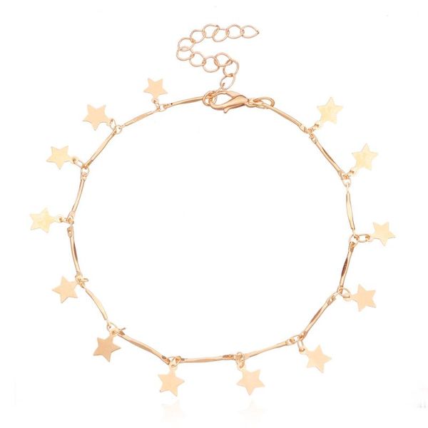 

anklets europe and america ornament women's alloy straight five-pointed star beach summer style stars f, Red;blue