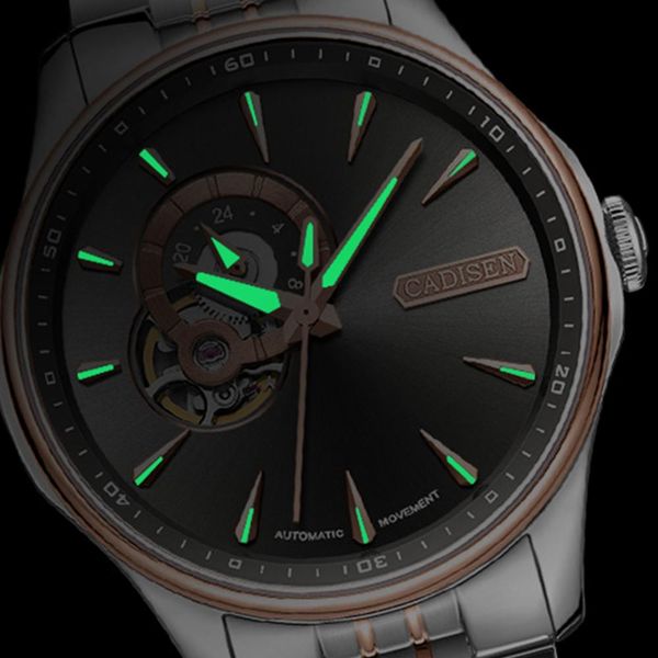 

cadisen watch men mechanical matic watches japan nh39a movement sapphire crystal skeleton tourbillon watch relojes hombre bbywdw, Silver