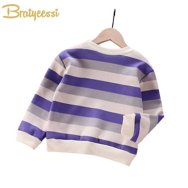 

hoodies & sweatshirts casual baby sweatshirt autumn winter boys girls clothes kids long sleeve striped children clothing 8 colors, Black