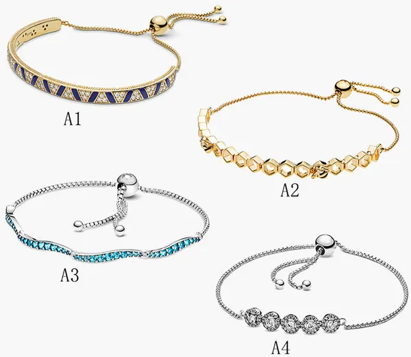 Feiner Schmuck, authentische Perle aus 925er Sterlingsilber, passend für Pandora-Charm-Armbänder, verstellbares Edelstein- und Streifen-Armband, Sicherheitsketten-Anhänger, DIY-Perlen