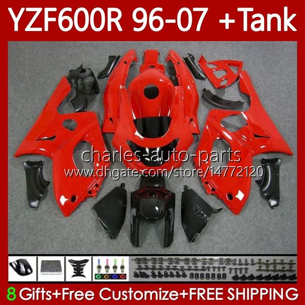 YAMAHA YZF600R THUNDERCAT YZF 600R 600 R 96 97 98 99 00 01 02 07 Vücut 86NO.103 YZF-600R 1996 2003 2004 2005 2006 2007 YZF600-R 96-07 Karoser Kırmızı Siyah