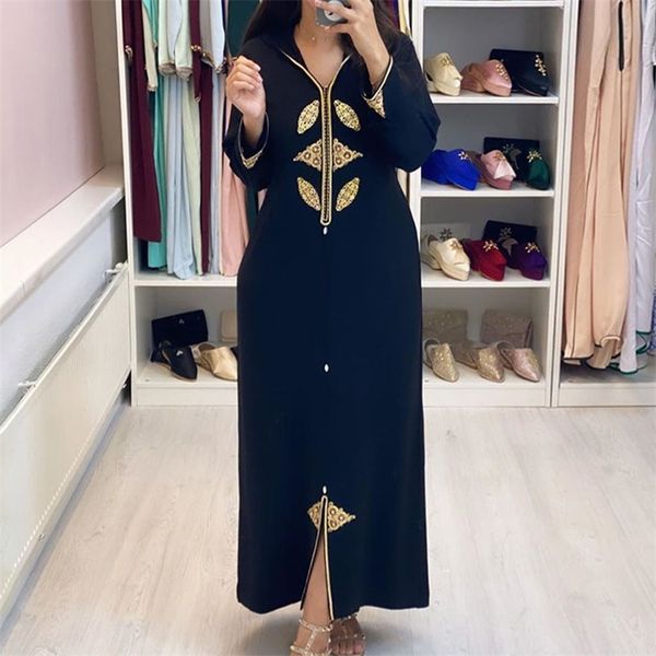 Dubai hijab Stampa Elegante abito da donna Vintage manica lunga musulmano Abaya Robe Islam tacchino abito lungo autunno 2020 Femme Vestiods LJ200818