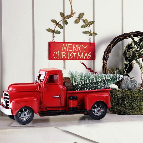 

vintage red metal truck kids gifts christmas party table decor for home