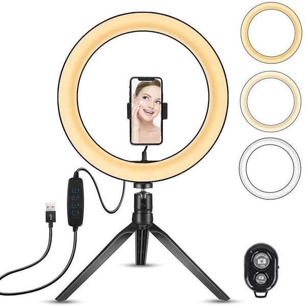 

dimmable led selfie ring light with tripod usb selfie light ring lamp big pgraphy ringlight with stand for cell phone studio