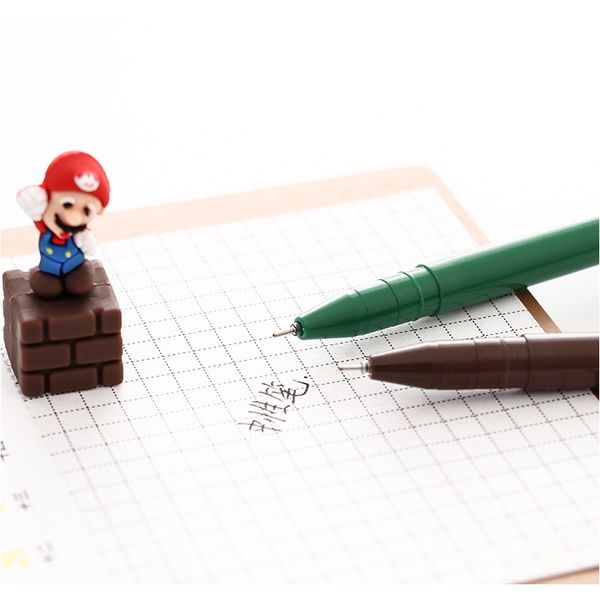 

0.5 мм милый kawaii mario gel ручка черные чернила канцелярские товары школьные принадлежности 0.5 мм милые хорошее качество лучшие продажи, Blue;orange