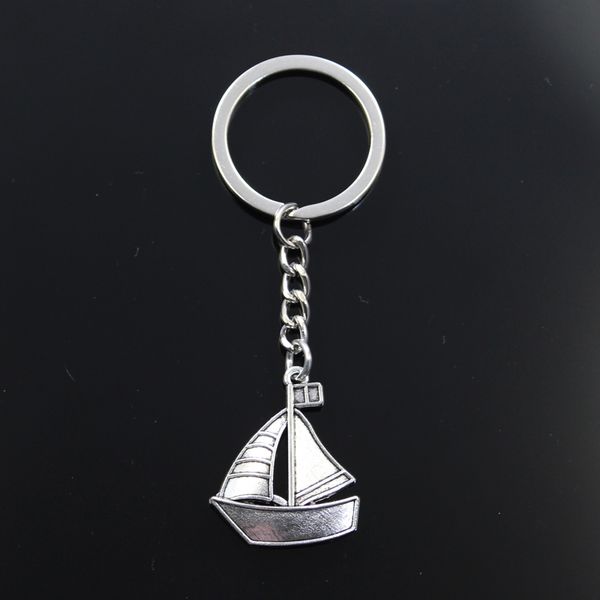 

fashion keychain 30x25mm ship boat sailboat bronze silver color pendants diy men jewelry car key chain ring holder souvenir gift