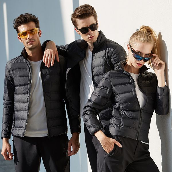

down jacket men's 2020 winter couple's thin down coat fashion light white duck down coat men parkas the new listing, Black