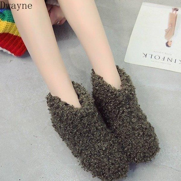 

boots snow female 2021 winter korean version of the lazy plus velvet warm wild short boots1, Black