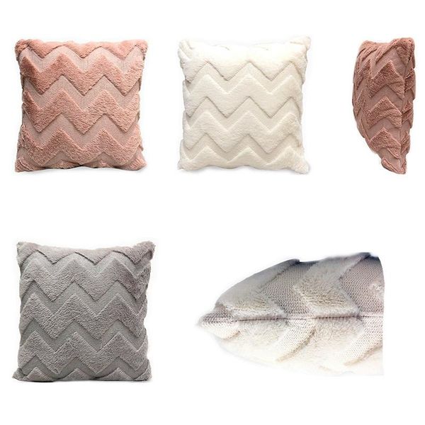 

pillow case nordic style autumn winter plush warm office household solid color geometric pattern creative 45*45cm home textile
