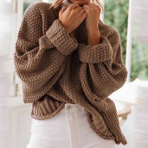 

women's sweaters turtleneck pullover women 2021 autumn winter knitted solid color loose knit female jumper1, White;black