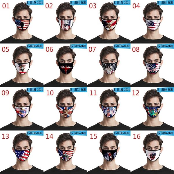 

day washable american 2020 american independence flag mask dustproof fashion printing ice silk mask fabric pro